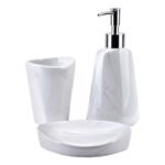 Ensemble d'accessoires de salle de bain en imitation marbre naturel