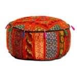 pouf de style bohème orange