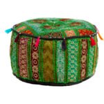 pouf de style bohème vert