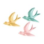 Hirondelle en porcelaine colorée